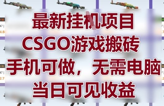 最新挂G项目,CSGO游戏搬砖,手机可做,无需电脑,当日见收益【揭秘】-苍穹网创